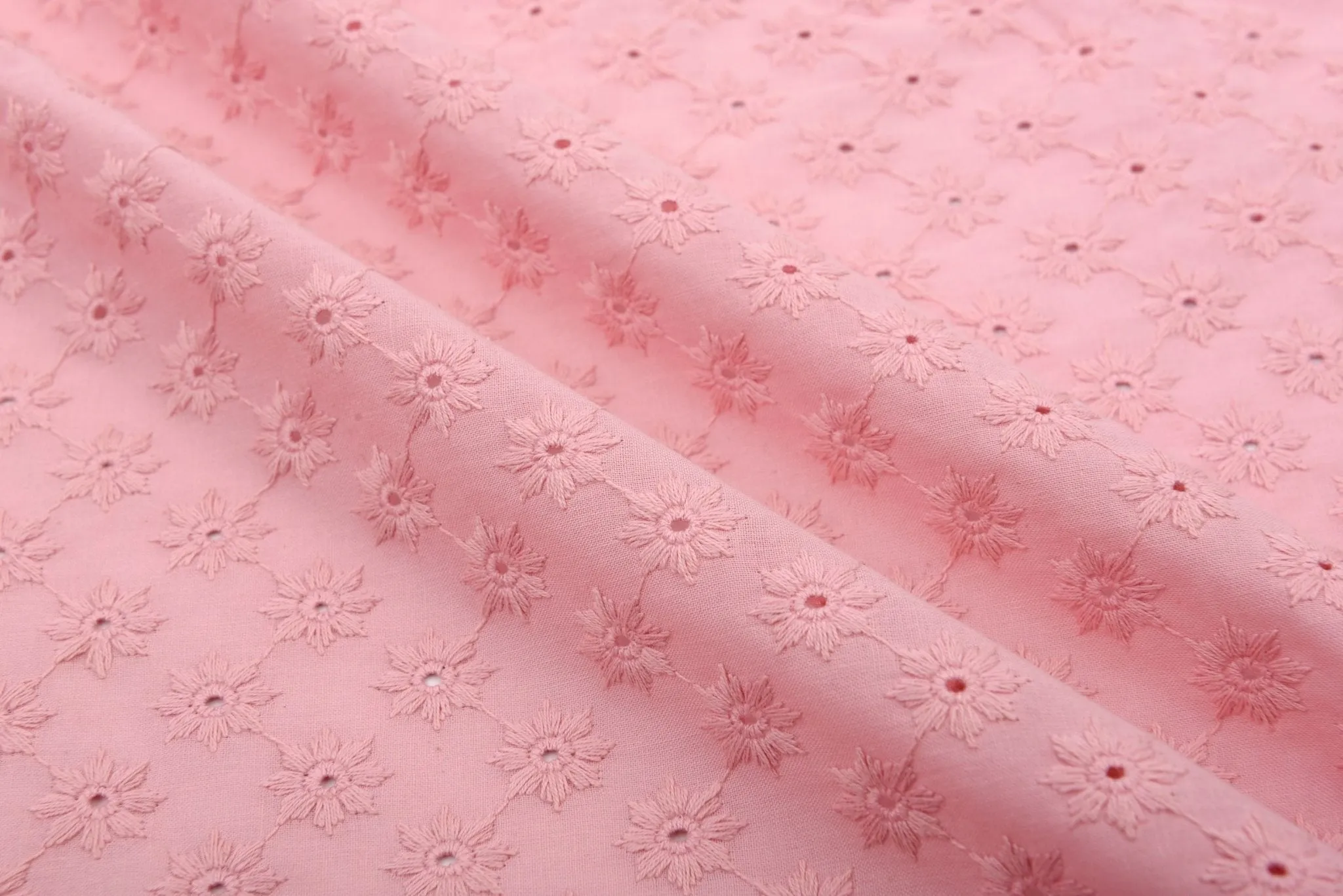 100 % Cotton Lawn Daisy Eyelet Embroidery Fabric