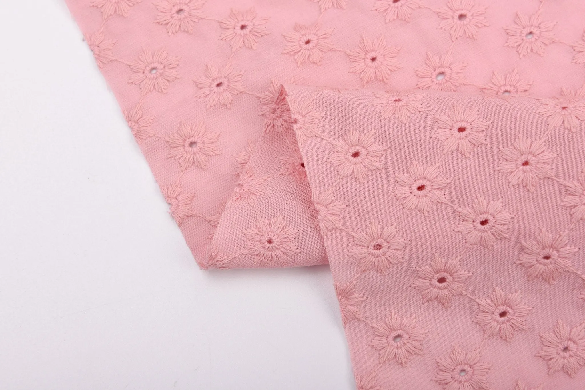 100 % Cotton Lawn Daisy Eyelet Embroidery Fabric