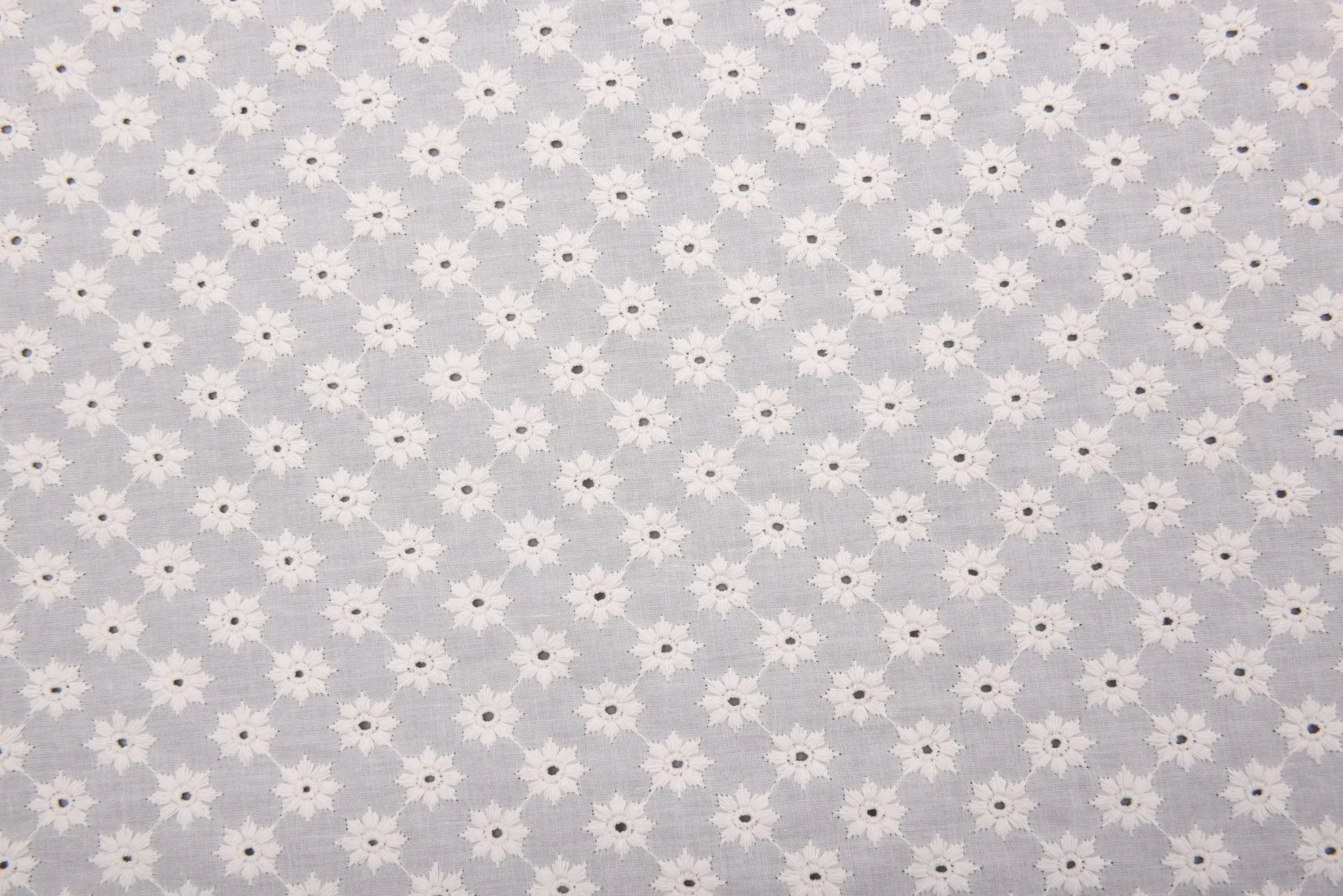 100 % Cotton Lawn Daisy Eyelet Embroidery Fabric