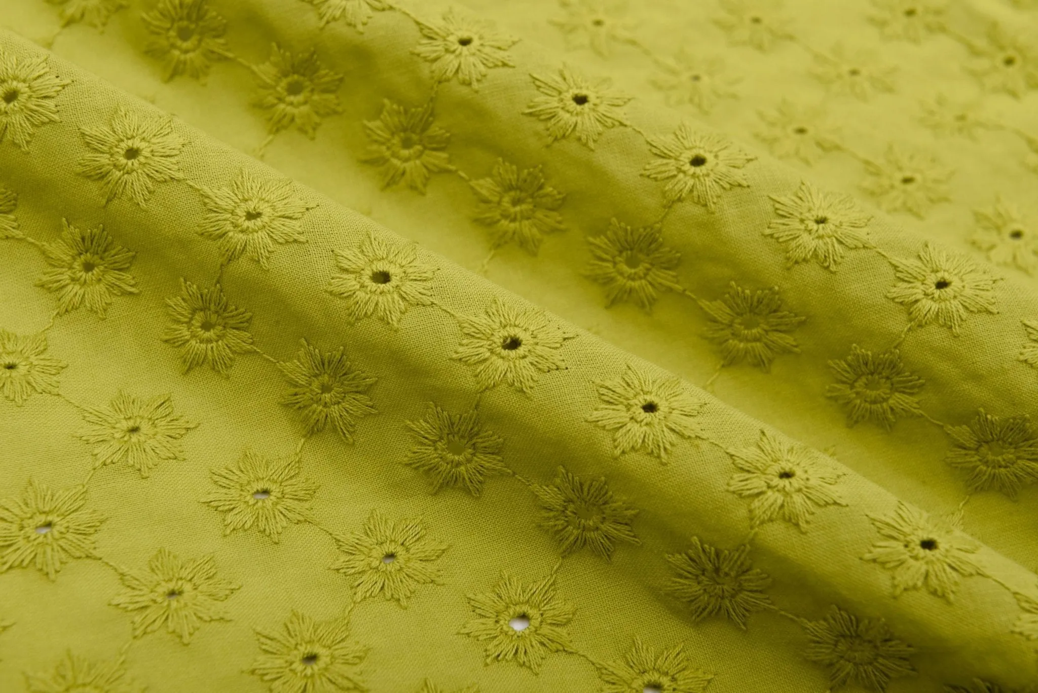 100 % Cotton Lawn Daisy Eyelet Embroidery Fabric