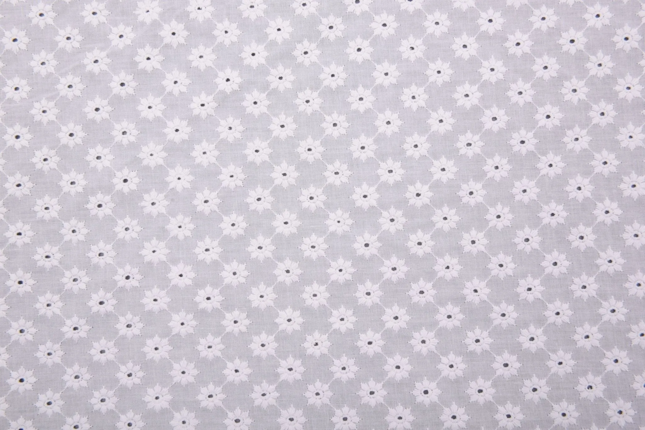 100 % Cotton Lawn Daisy Eyelet Embroidery Fabric