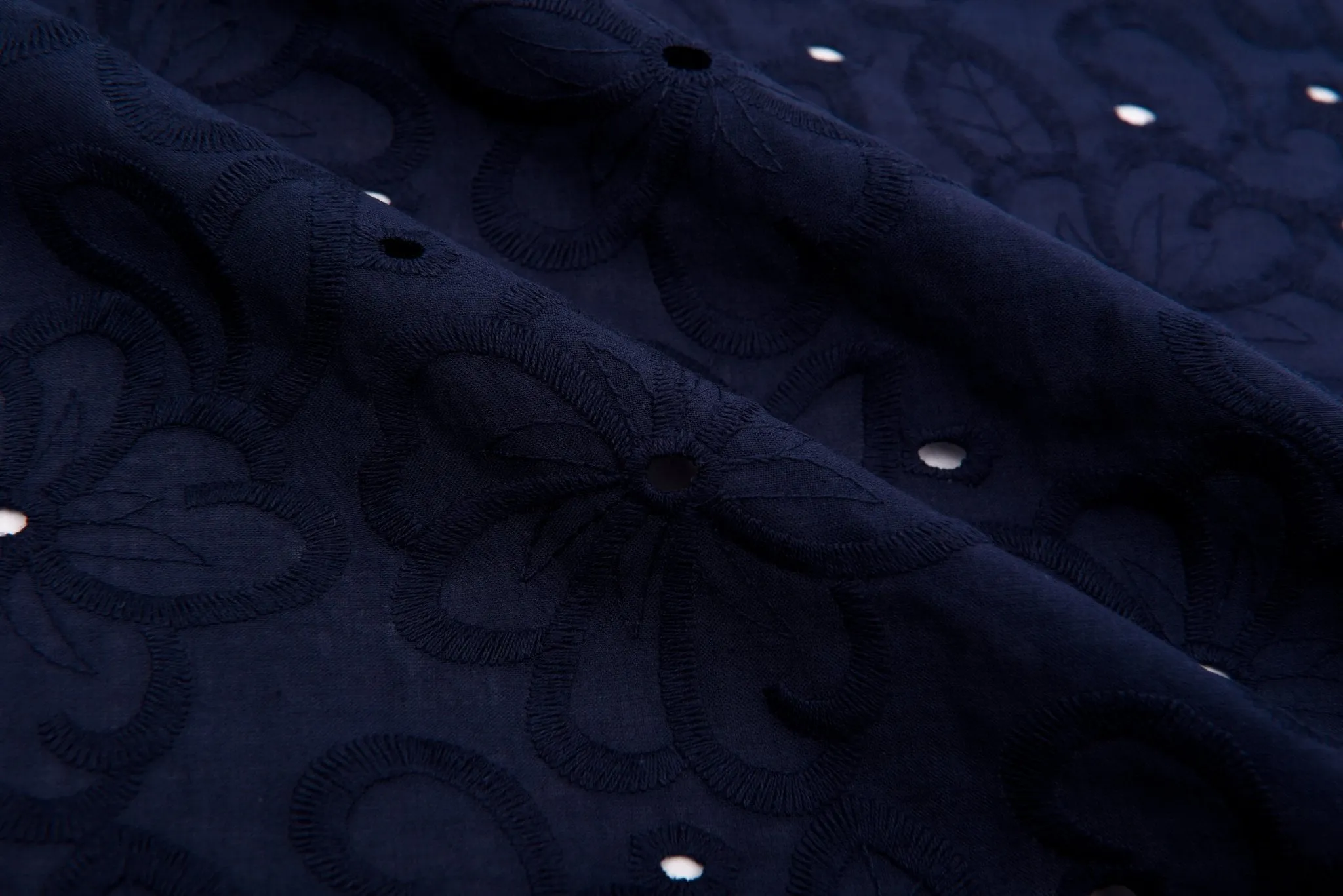 100 % Cotton Lawn Whispering Petals Eyelet Embroidery Fabric