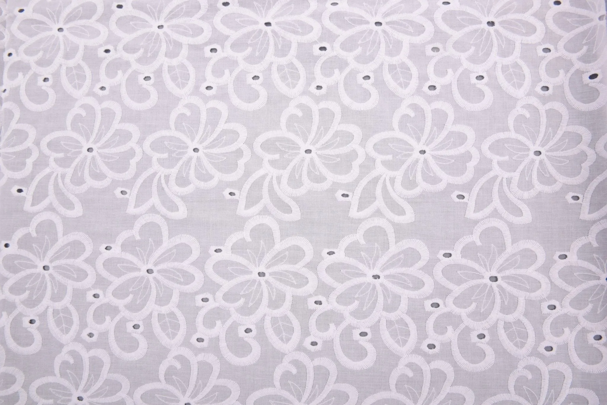 100 % Cotton Lawn Whispering Petals Eyelet Embroidery Fabric