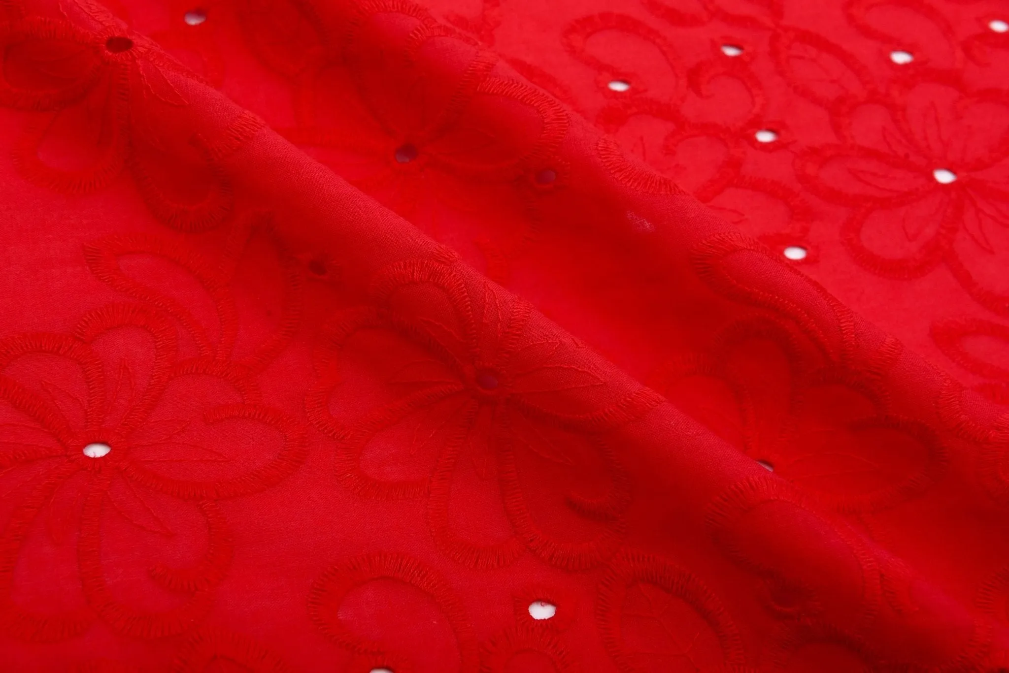 100 % Cotton Lawn Whispering Petals Eyelet Embroidery Fabric