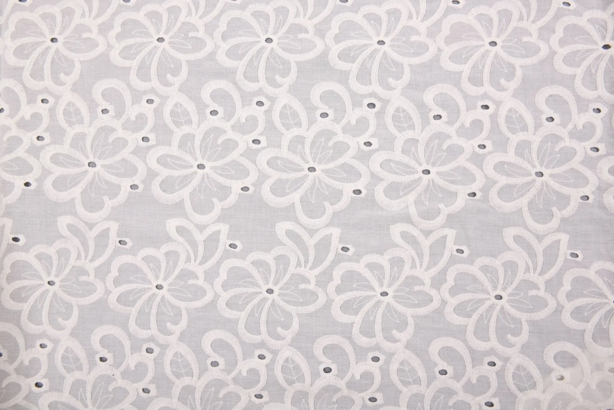 100 % Cotton Lawn Whispering Petals Eyelet Embroidery Fabric