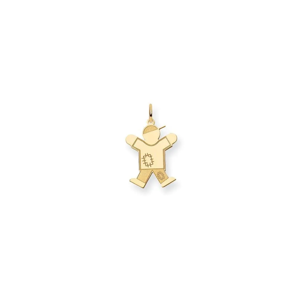 14k Yellow Gold Patchwork Boy Joy Charm