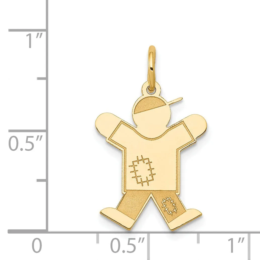 14k Yellow Gold Patchwork Boy Joy Charm