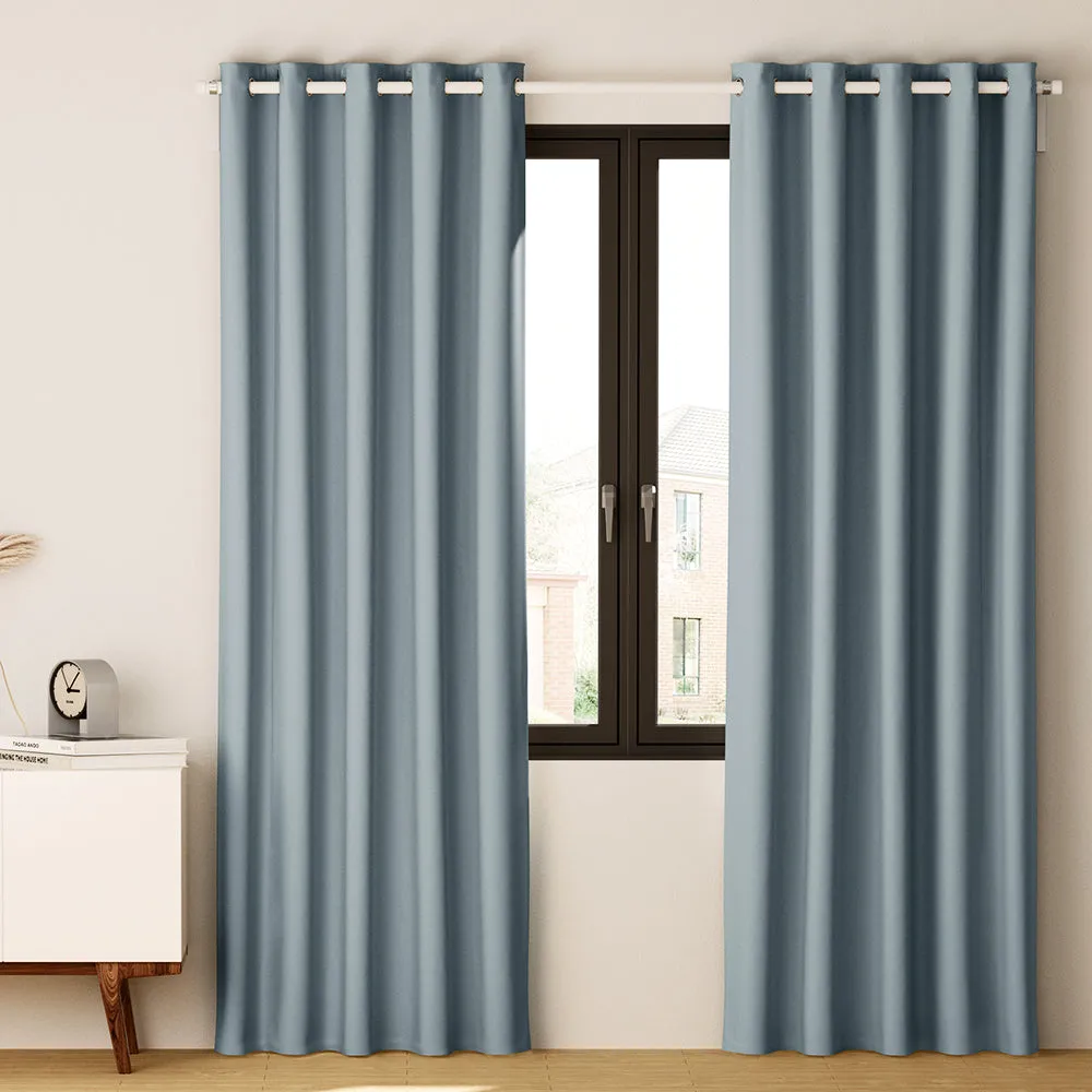 2X Grey Blockout Thermal Curtains, Noise Reduction - Artiss