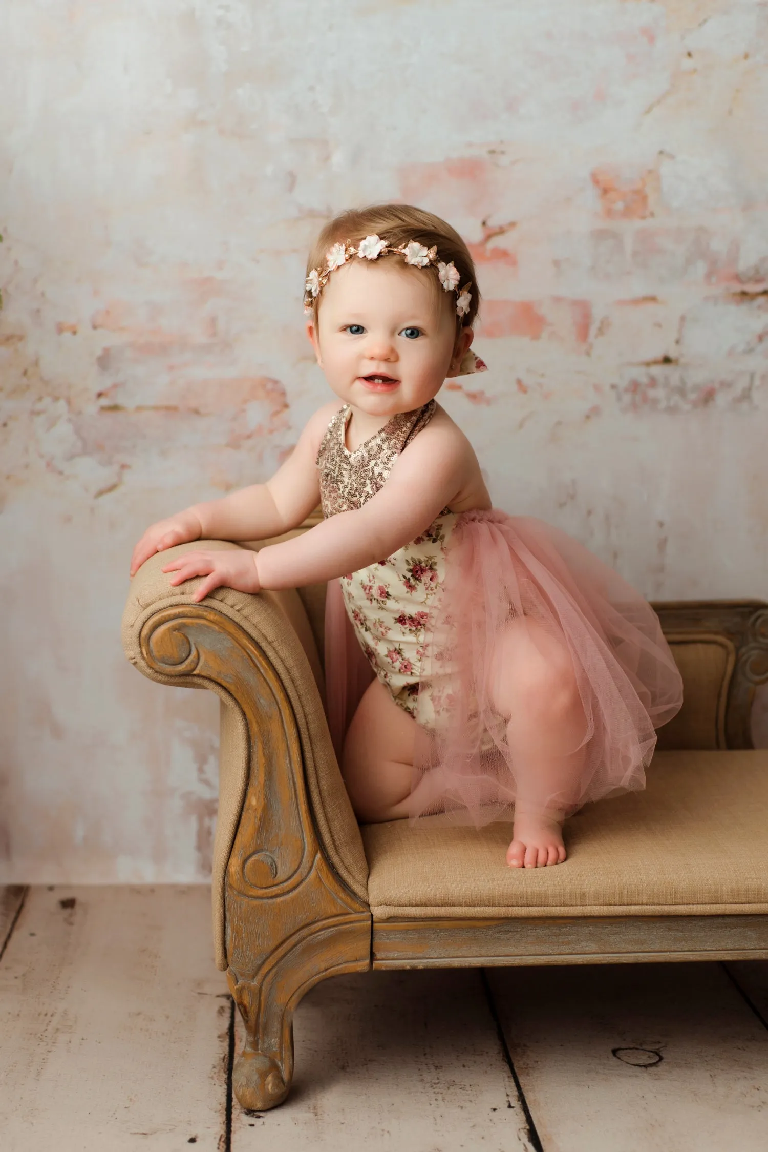 Abigail Cream Plum Peach Rose & Gold Floral Vintage Birthday Tutu Romper