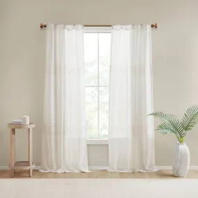 Aida Sheer Window Panel Pair - Elegant Boho-Inspired Design with Textured Linen Look for Your Home