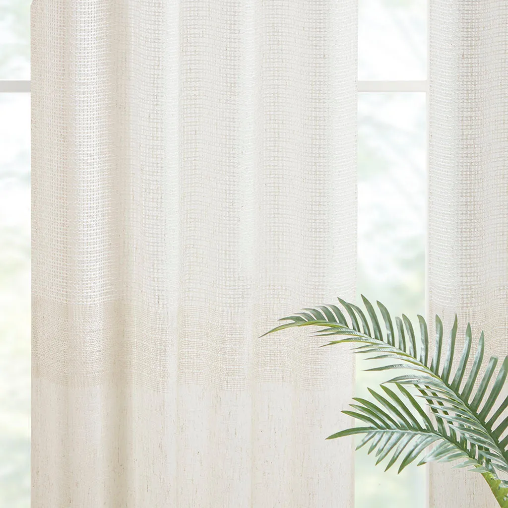 Aida Sheer Window Panel Pair - Elegant Boho-Inspired Design with Textured Linen Look for Your Home