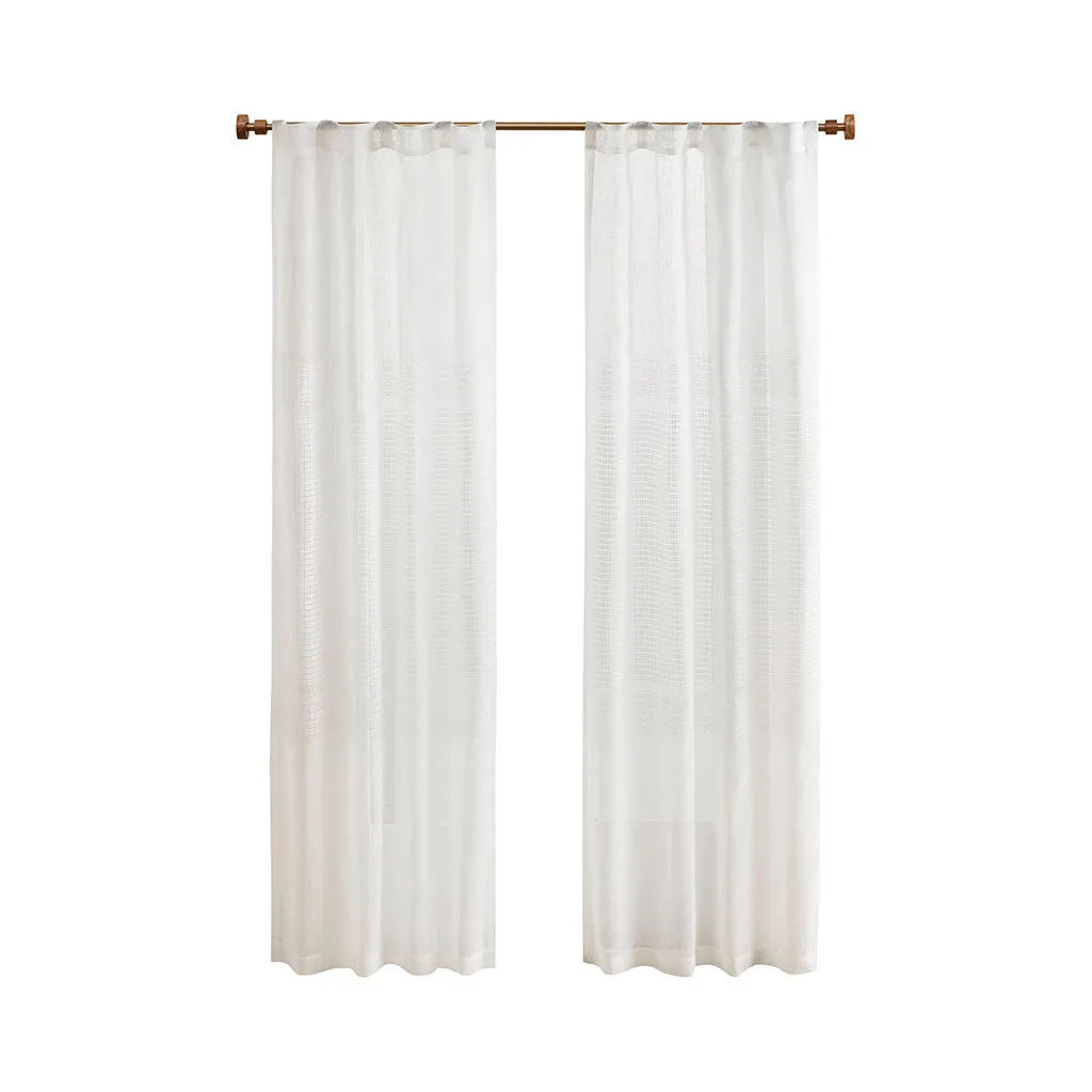 Aida Sheer Window Panel Pair - Elegant Boho-Inspired Design with Textured Linen Look for Your Home