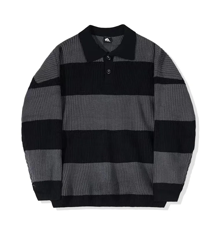 Artistic Loose Polo Sweater