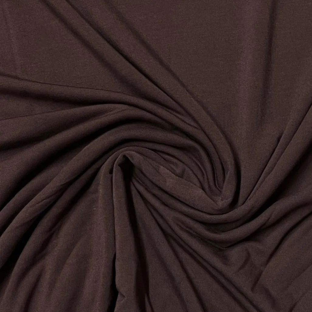 Auburn Brown Bamboo/Spandex Jersey Fabric- 240 GSM, $11.35/yd, 15 yards