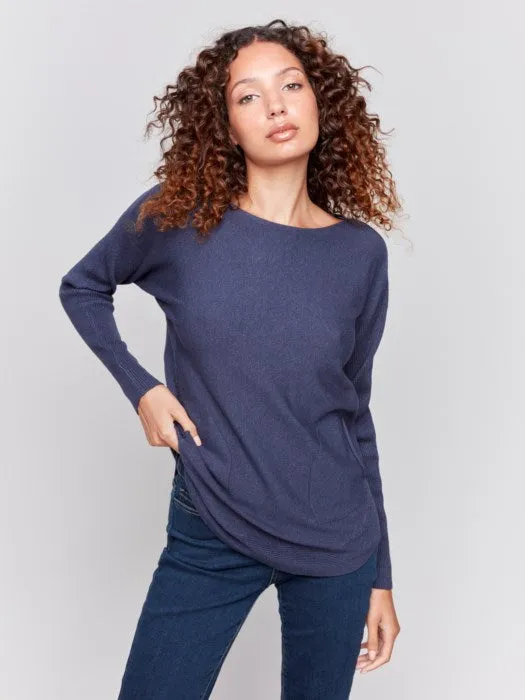 Back Eyelet Sweater