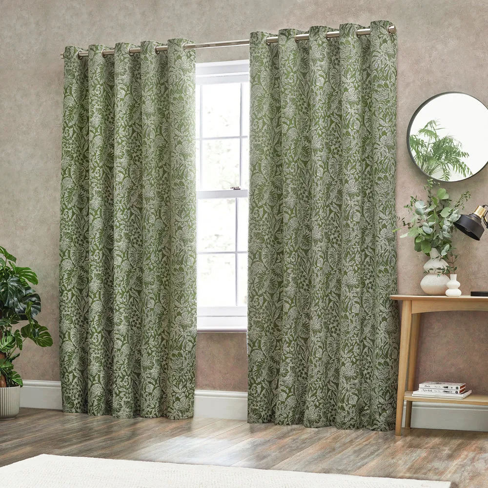 Bali Eyelet Curtains Olive