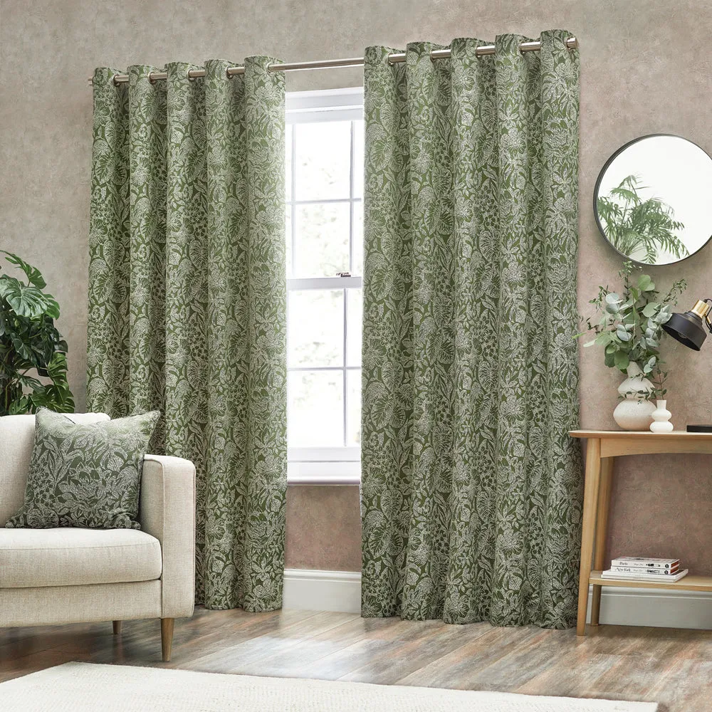 Bali Eyelet Curtains Olive