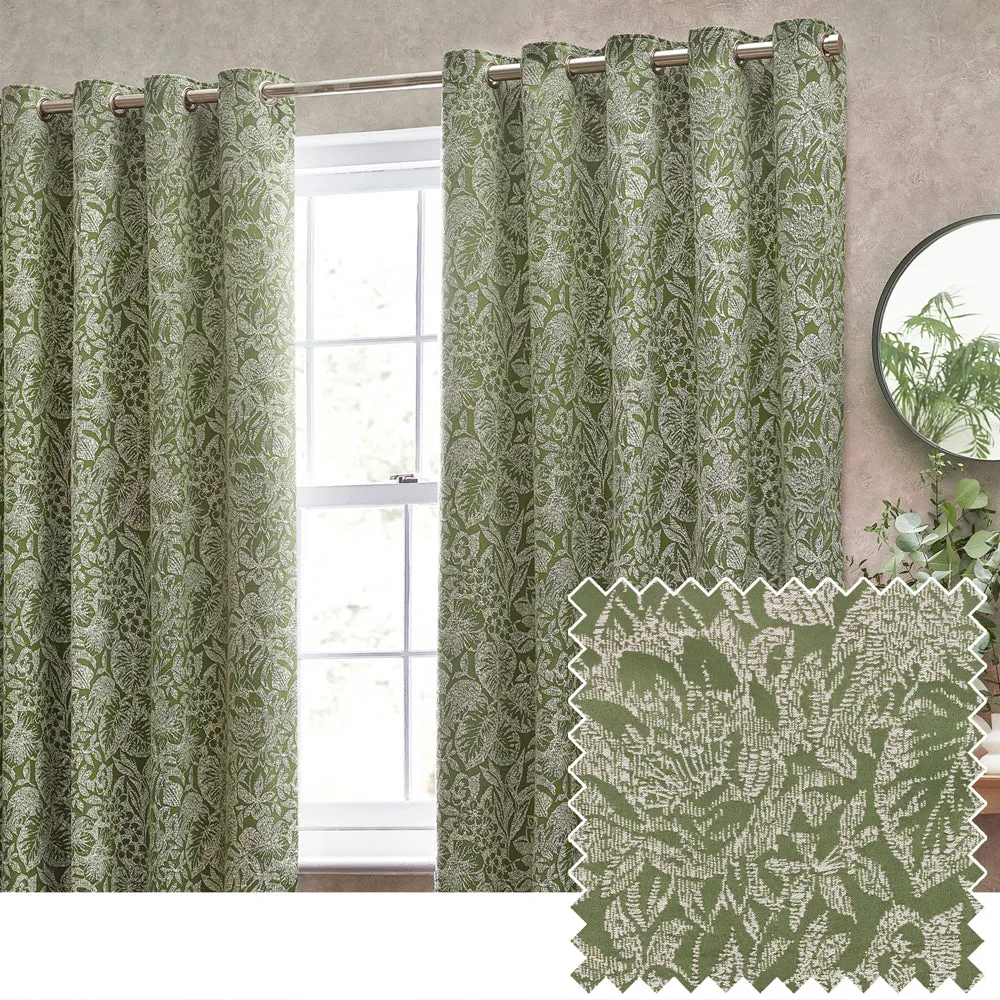 Bali Eyelet Curtains Olive