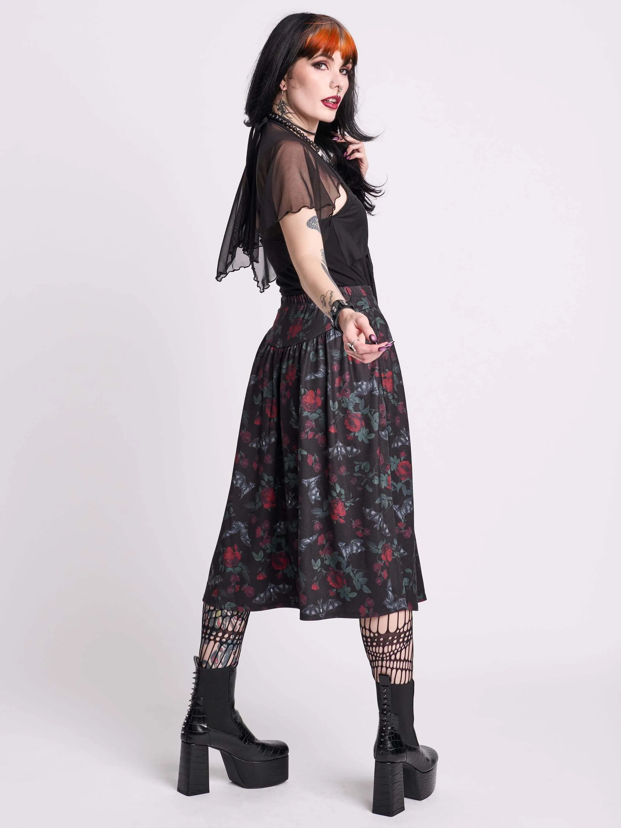 Bat's Roost Midi Skirt