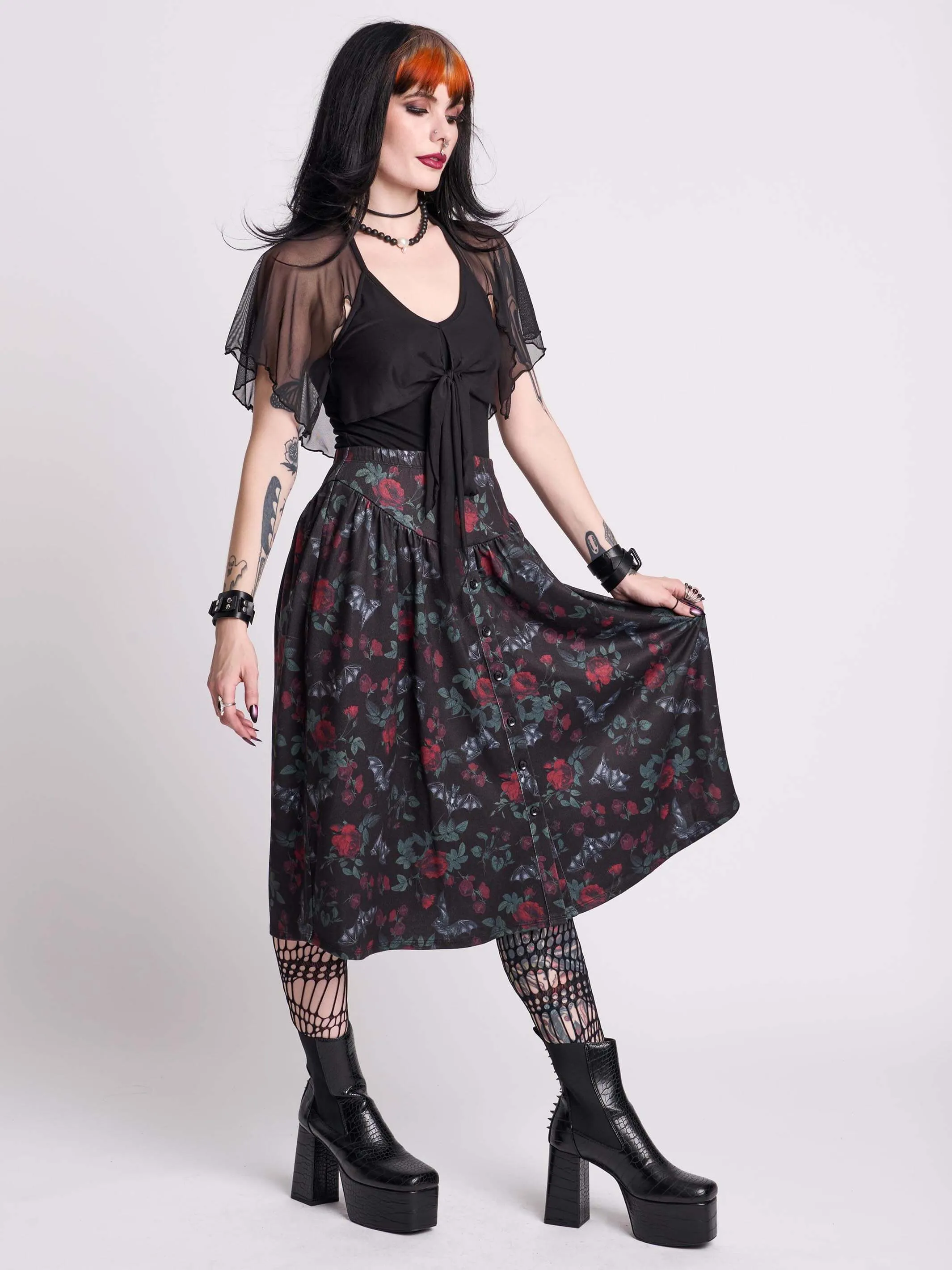 Bat's Roost Midi Skirt