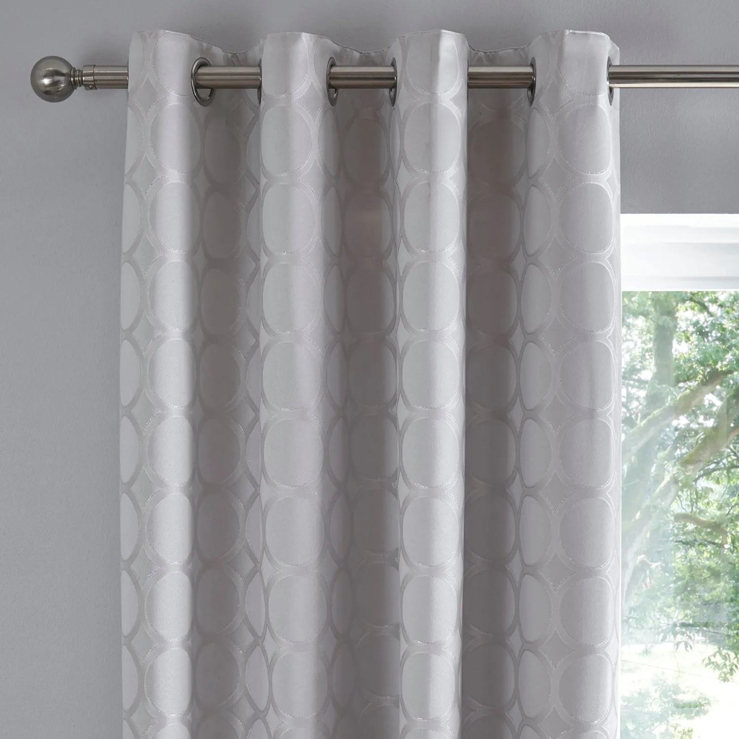 Cassina Silver Eyelet Curtains