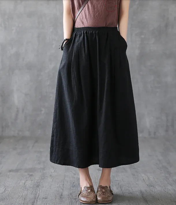 Casual Cotton Linen  loose fitting Women's Skirts  DZA200622