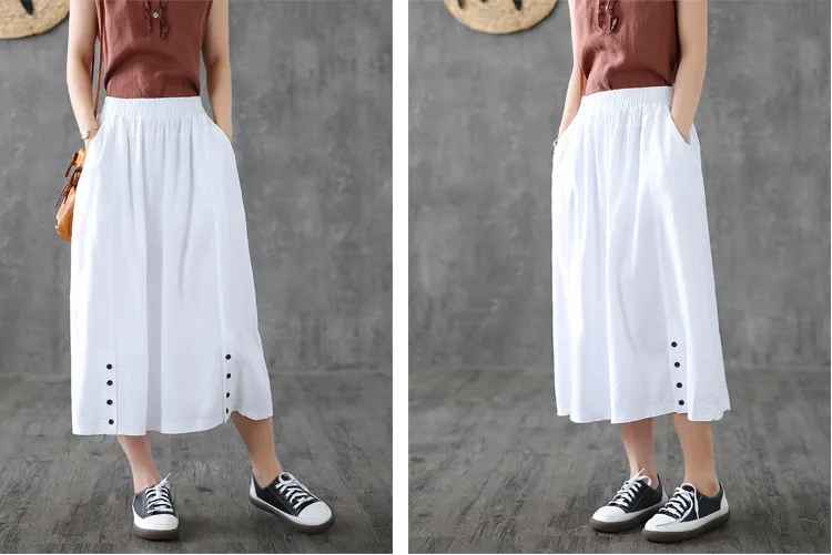 Casual Cotton Linen  loose fitting Women's Skirts  DZA200624