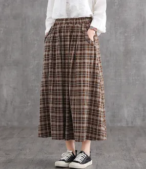 Casual Cotton Linen loose fitting Women's Skirts DZA2007128