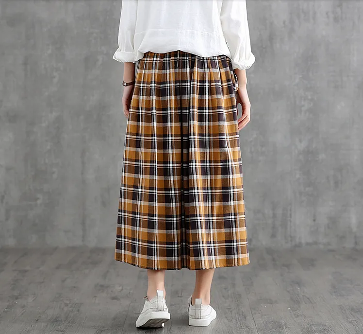 Casual Cotton Linen loose fitting Women's Skirts DZA2007128