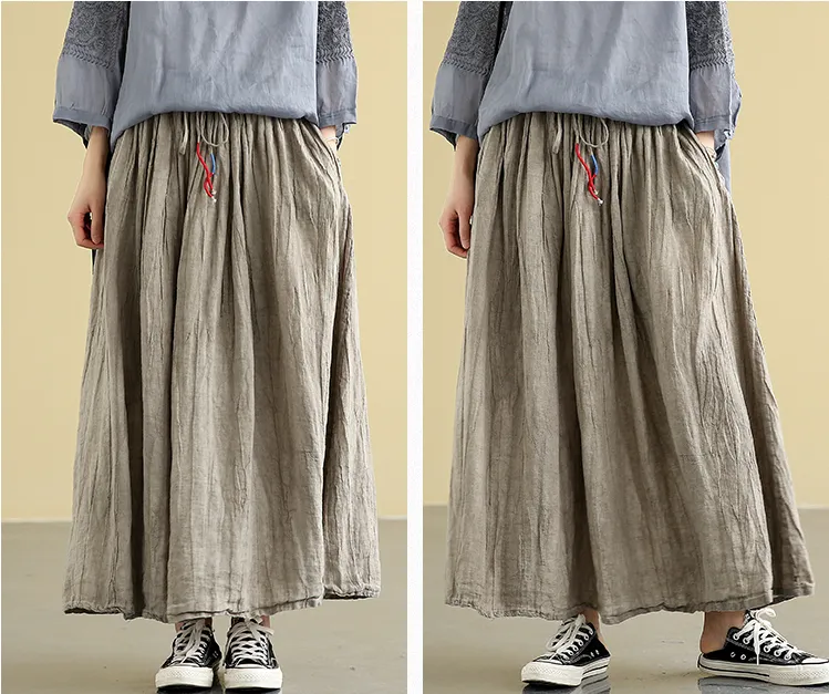 Casual linen loose fitting Women's Skirts  DZA2005106