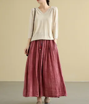 Casual linen loose fitting Women's Skirts  DZA2005106