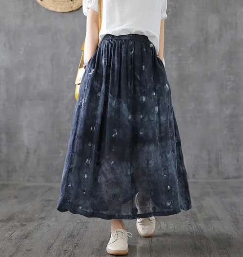 Casual Linen  loose fitting Women's Skirts  DZA200661