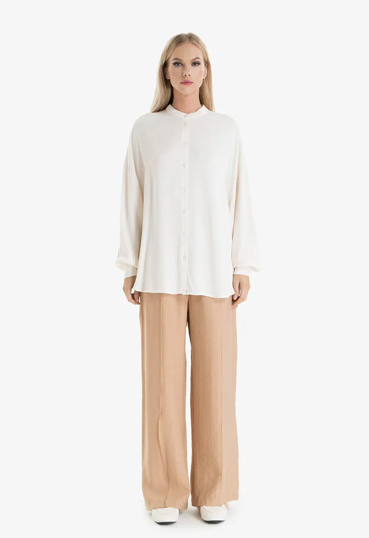 Choice Wide Leg Comfy Trouser Beige