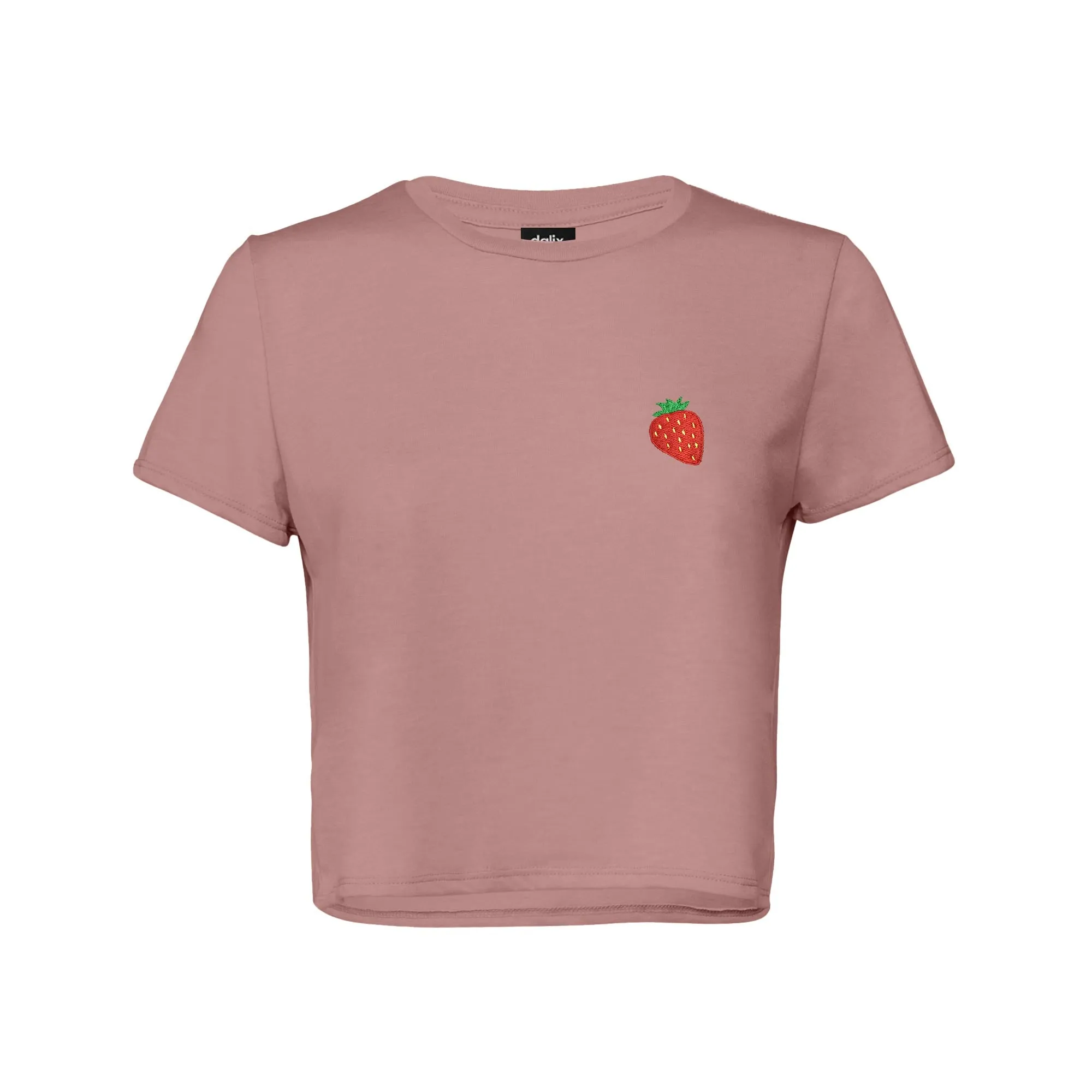 Dalix Strawberry Relaxed Cropped Tee