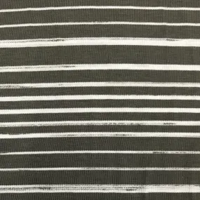 Dark Gray and White Stripes on Bamboo/Spandex Jersey Fabric