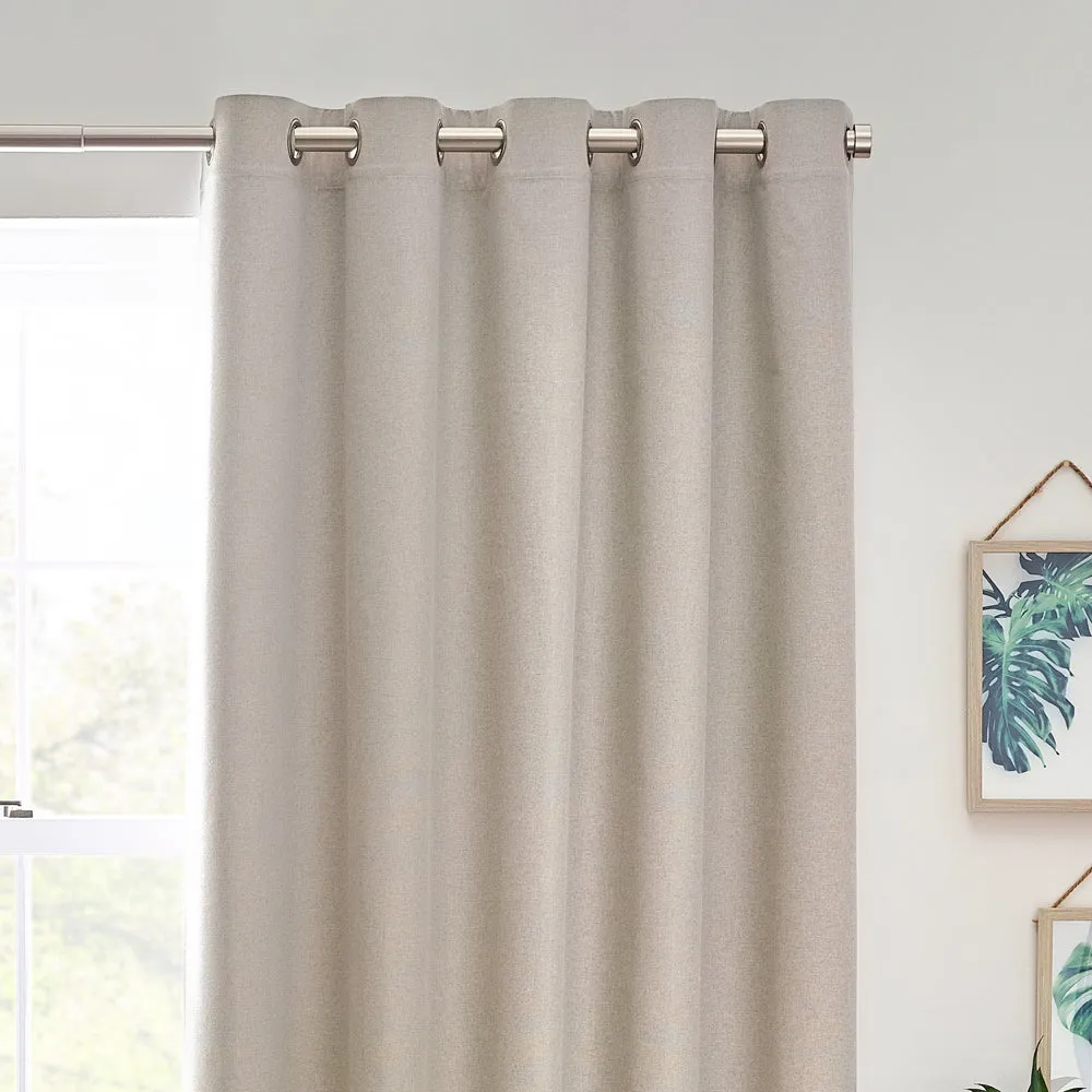 Dawn 100% Blackout Thermal Eyelet Curtains Linen