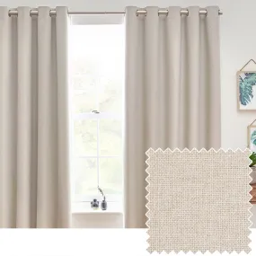 Dawn 100% Blackout Thermal Eyelet Curtains Linen