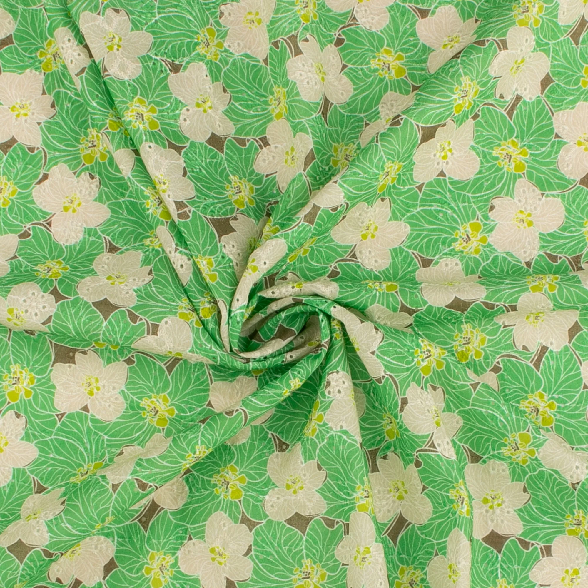 Digital Printed Eyelet - FLORA - 004 - Green