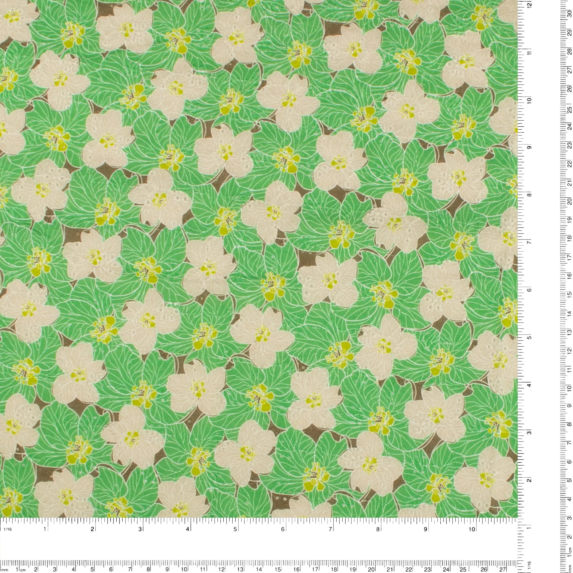 Digital Printed Eyelet - FLORA - 004 - Green