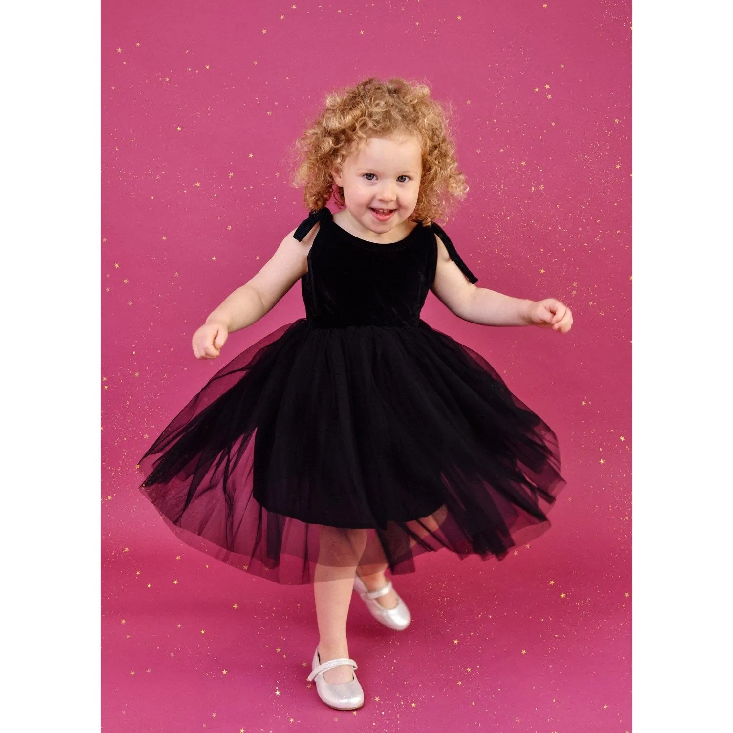 Dolly by Le Petit Tom Black Dolly Universe Velvet Cosmic Strings Tutu Dress