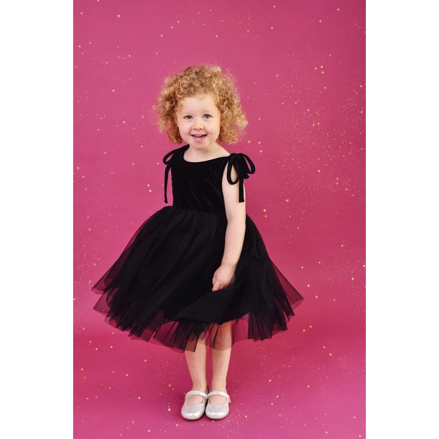 Dolly by Le Petit Tom Black Dolly Universe Velvet Cosmic Strings Tutu Dress