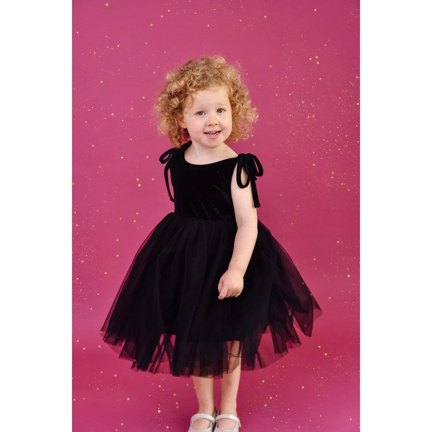 Dolly by Le Petit Tom Black Dolly Universe Velvet Cosmic Strings Tutu Dress