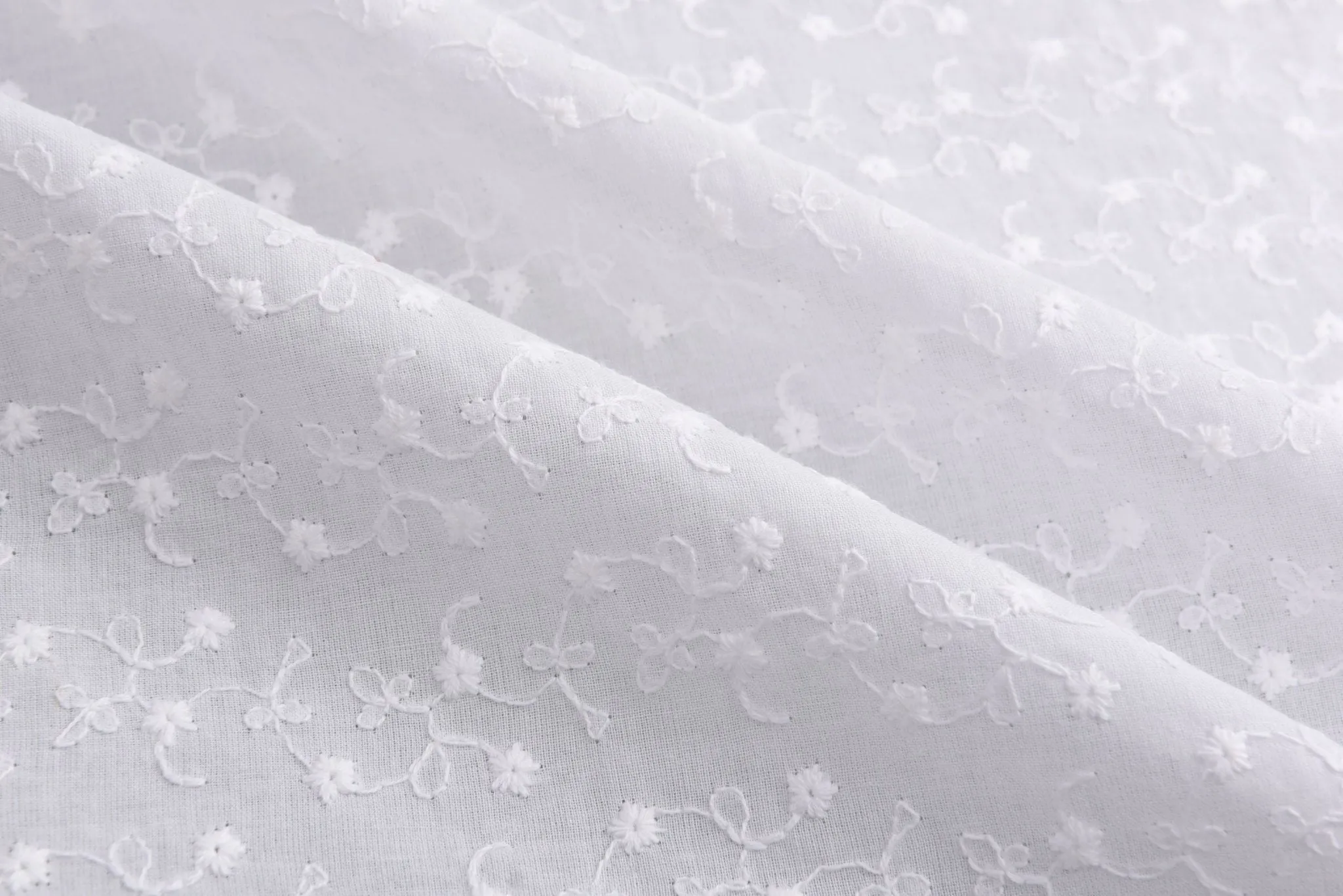 Dyed 100 % Cotton Eyelet Voile Embroidery