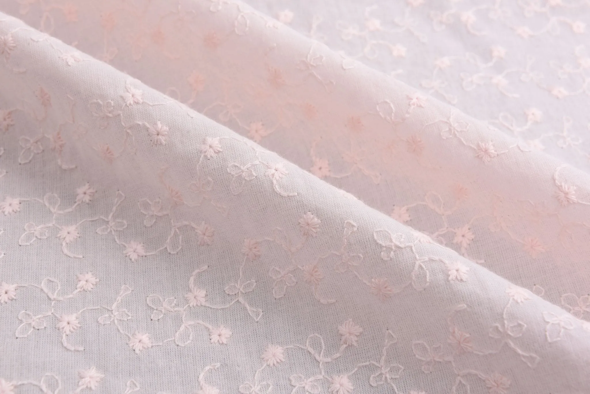 Dyed 100 % Cotton Eyelet Voile Embroidery