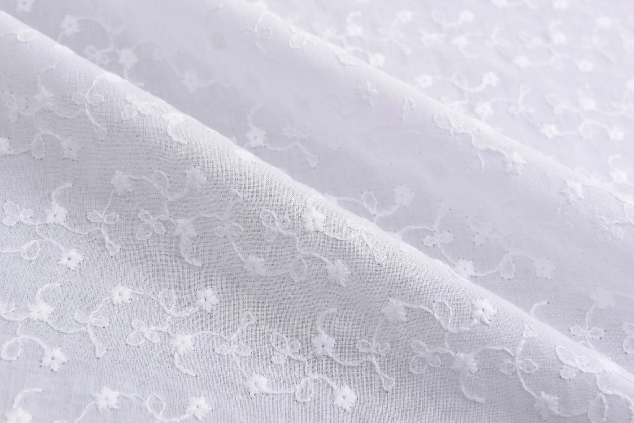 Dyed 100 % Cotton Eyelet Voile Embroidery