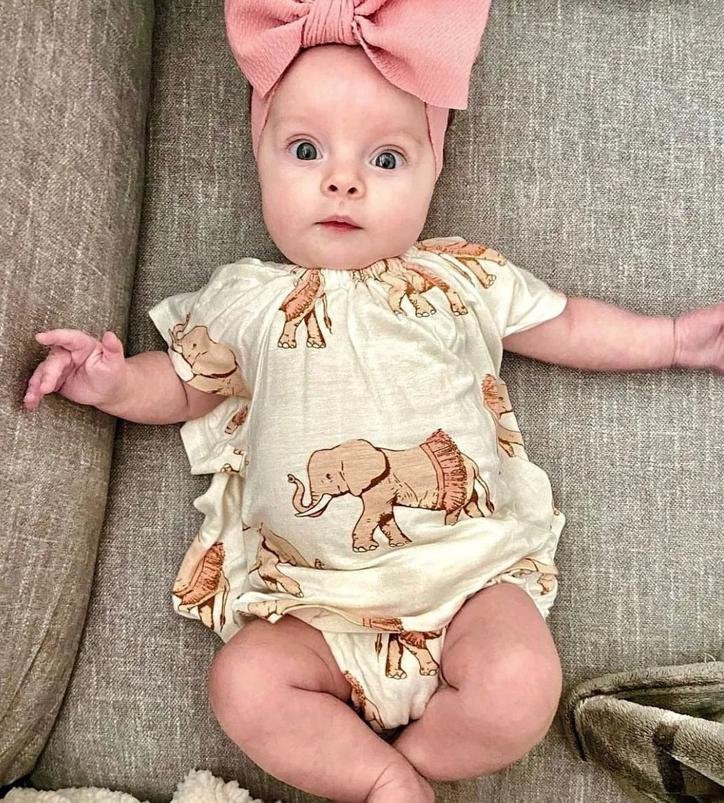 Elephant Bamboo Dress & Bloomer Set