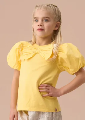 Eleri Yellow Bow Puff Sleeve Top