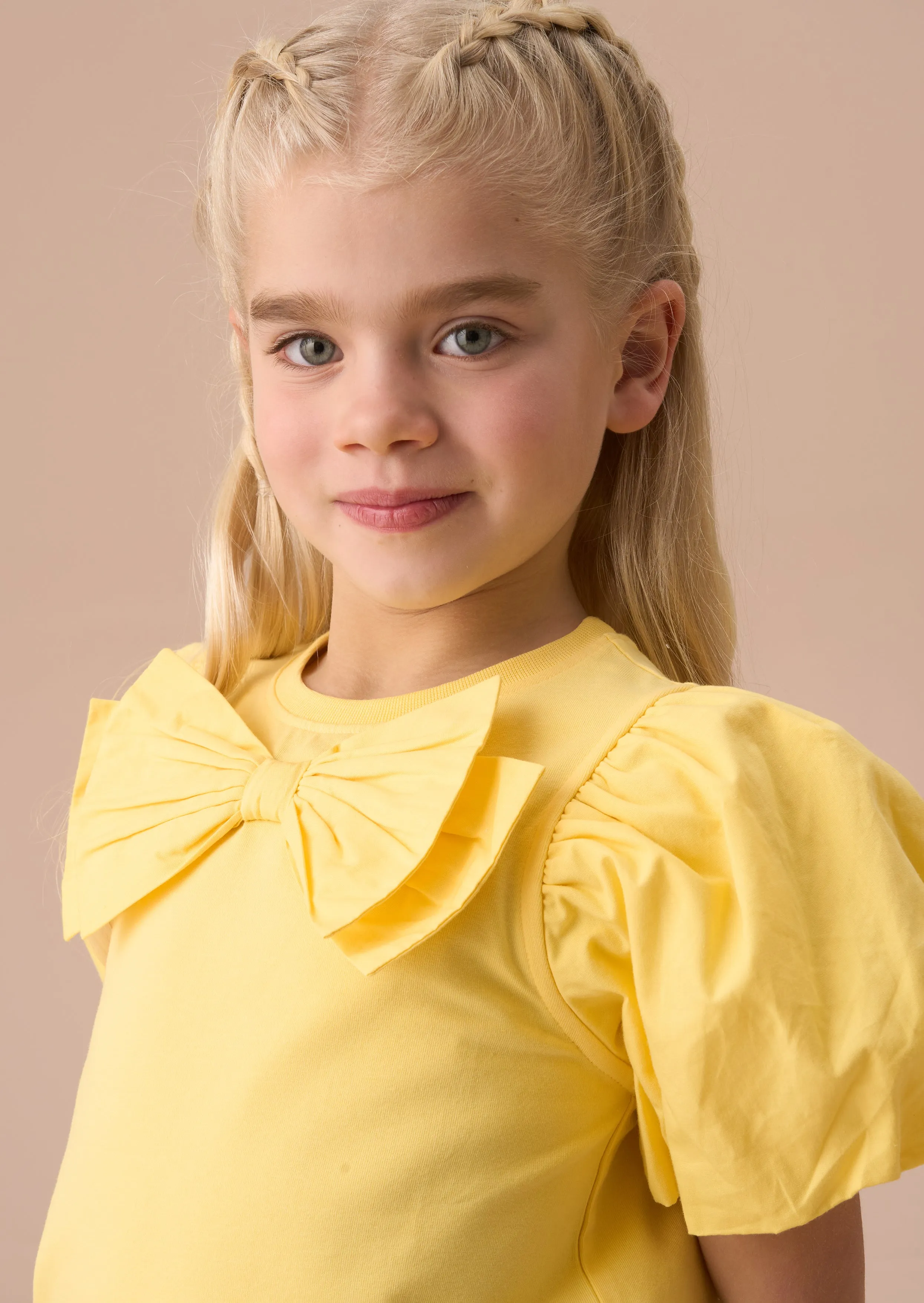 Eleri Yellow Bow Puff Sleeve Top