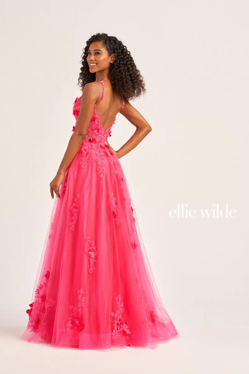 Ellie Wilde 3D Floral Prom Dress EW35122