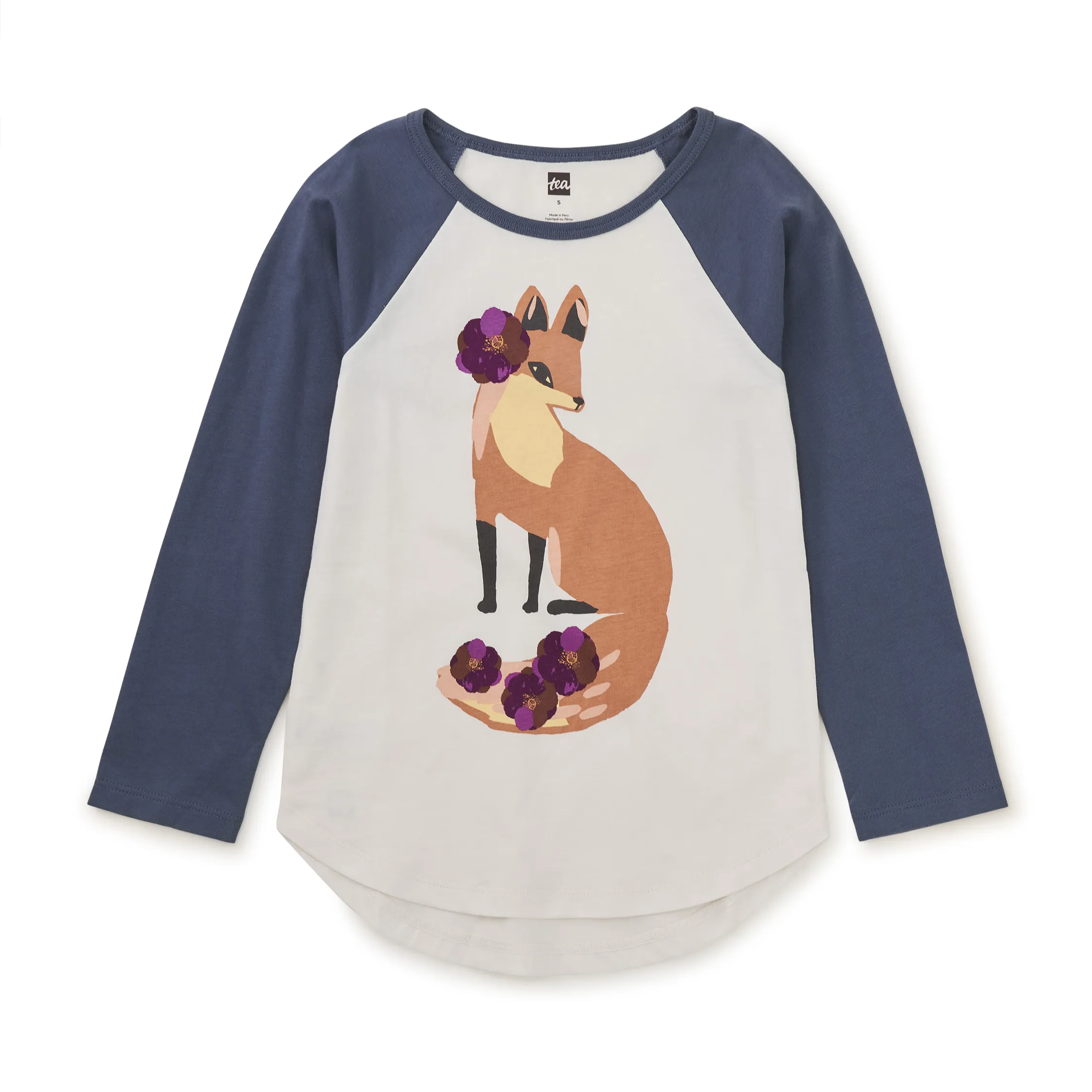 Fancy Fox Graphic Raglan Tee